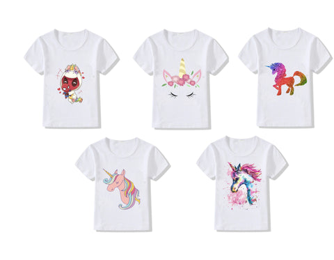 Unicorn T-shirts for girls - Combo of 5 dresses