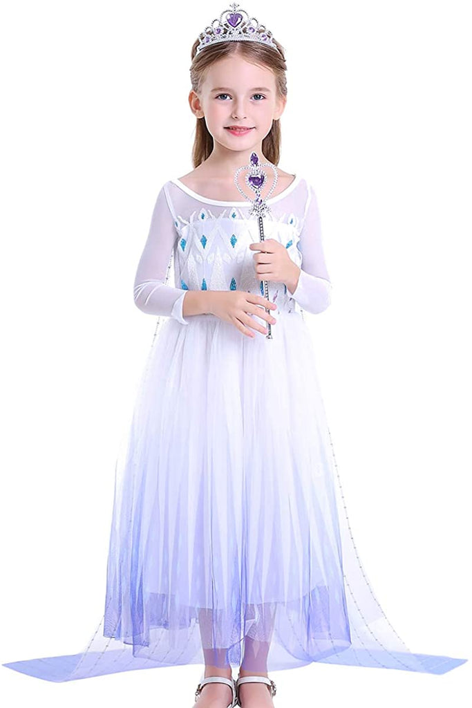 Frozen 2 Ice Gown Queen Elsa Ahtohallan Cave Cosplay Costume Adult Girl  Dress | eBay
