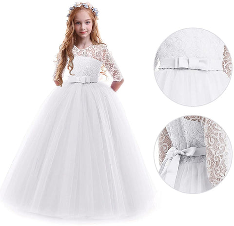 Fancydresswale girls dress new fashion One piece Long frock Maxi Gown Stylish - White