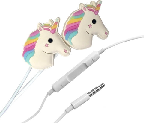 Cartoon Earphone 3D Cute Animal Unicorn Earbuds Headphones suitable to Remote and Mic for Apple Samsung HTC Android smartphones Tablets hands-free/in-ear style earbuds of Electronics Wired 3.5 mm