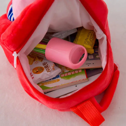 fancydresswale Peppa Pig bag for baby boy and Girls- Kindergarten plush bag- Red Fancydresswale