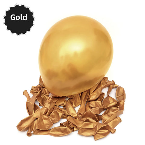 Fancydresswale Party Balloons 12 inch Golden Metallic Chrome Helium Shiny Latex Thicken Balloon Perfect Decoration for Wedding Birthday Baby Shower Graduation Christmas Carnival