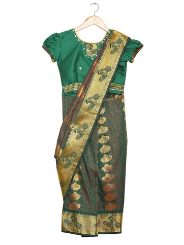 South Indian Ready to Wear Prestich  Festive Saree with Blouse For Girls