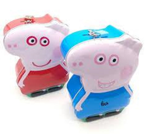 Peppa Pig Metal Body Piggy Bank Saving Money Box for Kids with Lock and Key Random Colour