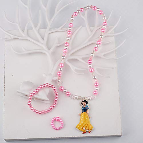 Princess Necklace and Bracelet Set with Princess Pendant- Snowwhite