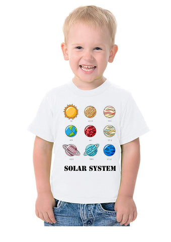Solar System Planets Theme T-Shirt for Kids