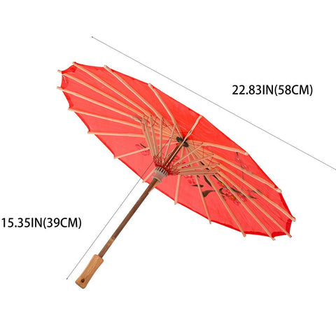 Kids Size Japanese Chinese Umbrella for Wedding Parties, Photography, Costumes, Cosplay, Decoration and Other Events (Red)