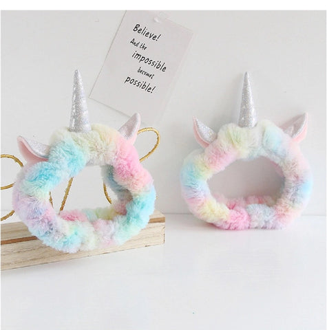 Soft Flurry Hairband Headband Soft Plush Headwrap Unicorn for Women and Girls in Assorted Colour