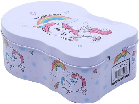 Unicorn Metal Body Piggy Bank Saving Money Box for Kids with Lock and Key